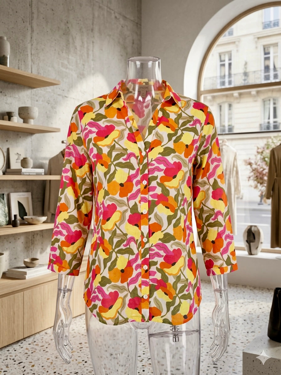 Chemise Fleure Jaune Collection Palme