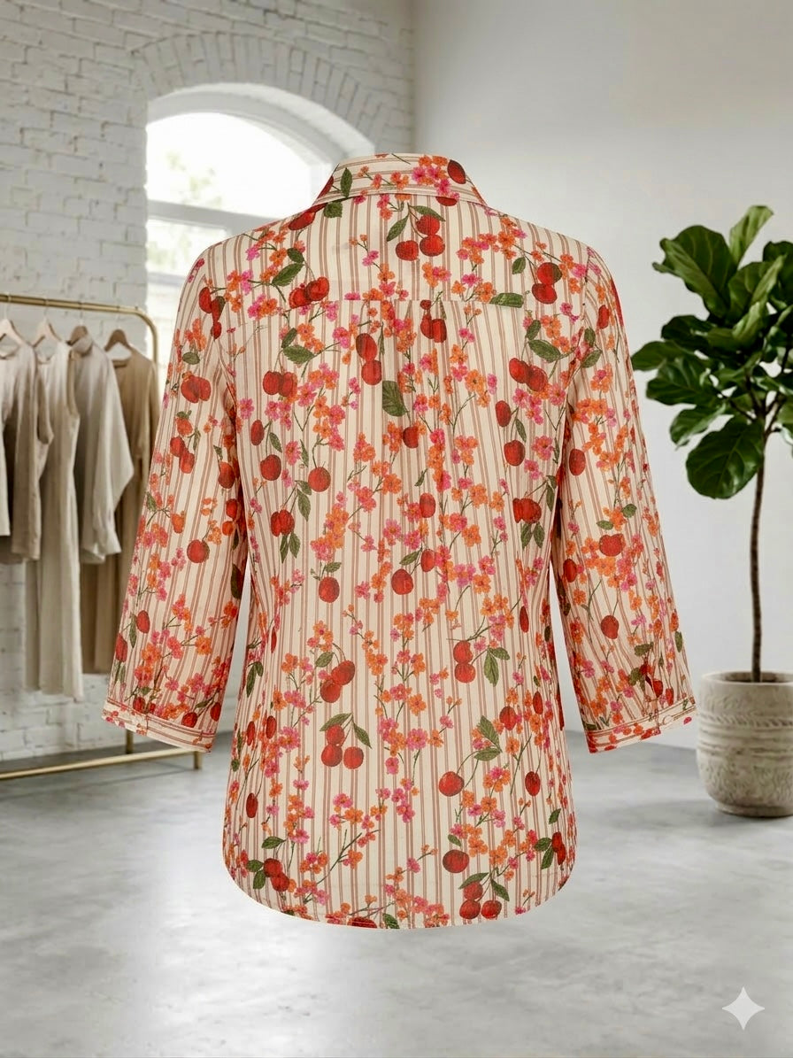 Chemise Cerises 🍒 rose Collection Palme