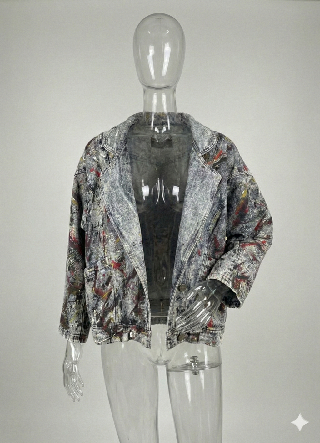 L'Art à Porter – Veste en Jean Peinte à la Main (Création Française)